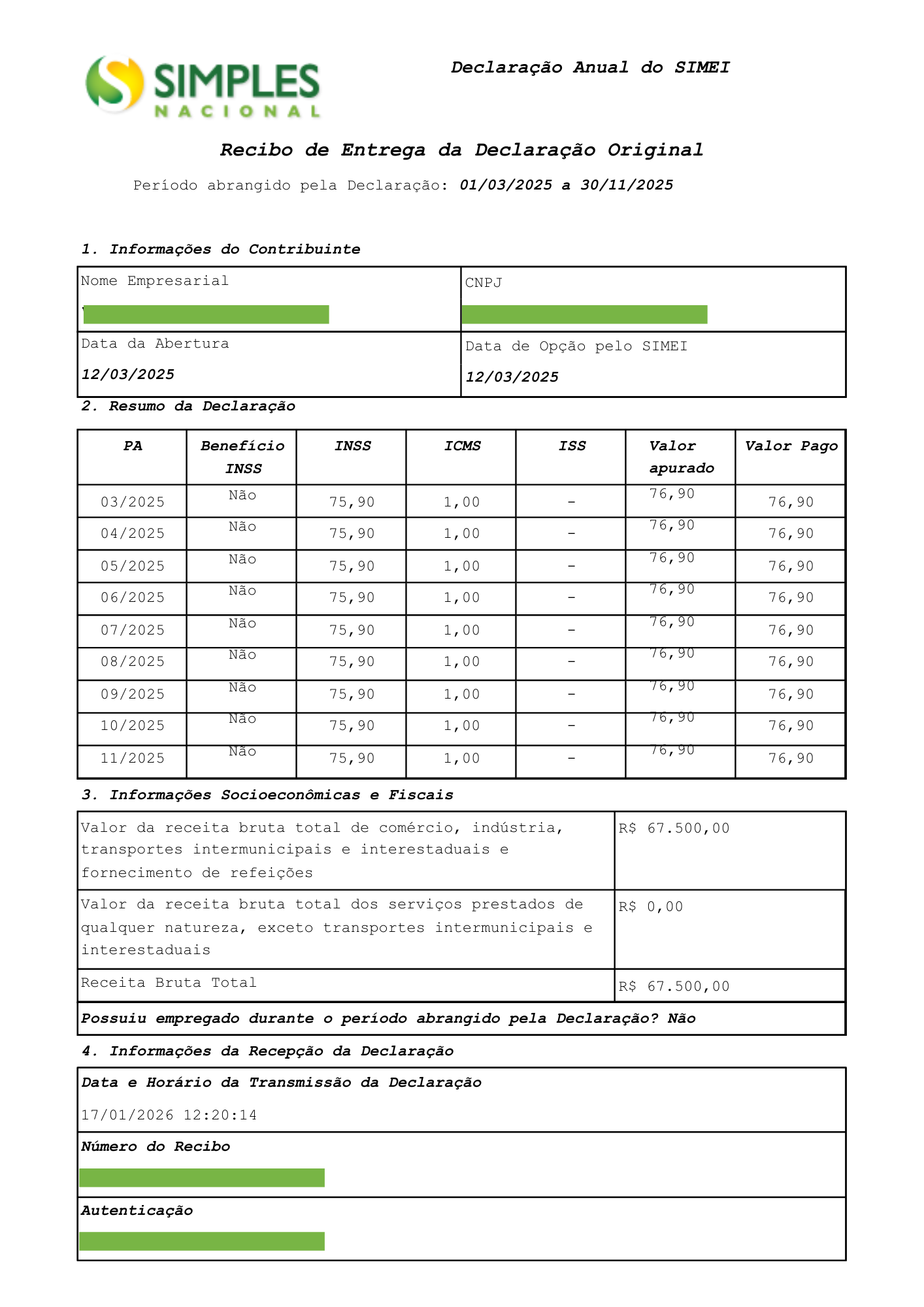 dasnsimei recibo 2025 2026